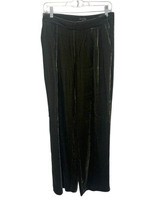 Mossimo Dutti Size 4 Dark Green Viscose & Silk Velvet Side Zip Velvet Pants Dark Green / 4