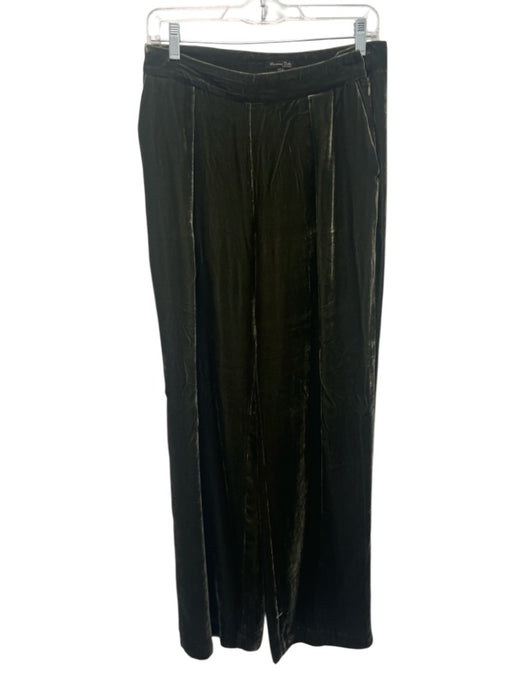 Mossimo Dutti Size 4 Dark Green Viscose & Silk Velvet Side Zip Velvet Pants Dark Green / 4