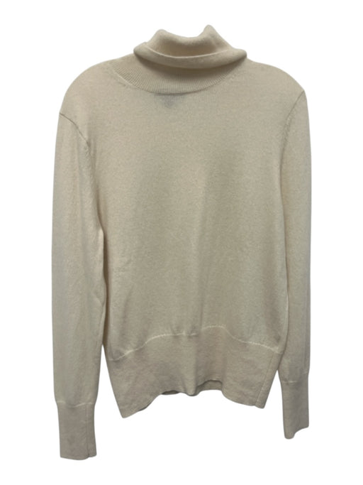 Banana Republic Size L White Cashmere Long Sleeve Turtle Neck Knit Sweater White / L