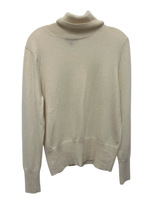 Banana Republic Size L White Cashmere Long Sleeve Turtle Neck Knit Sweater White / L