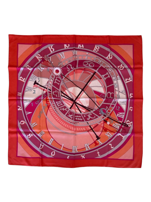 Hermes Pink, Orange, multi Silk All Over Print Zodiac Sign Square scarf Pink, Orange, multi / One Size