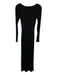 SKIMS Size S/P Black Modal Ribbed Open neck Long Sleeve Stretch Dress Black / S/P