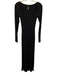 SKIMS Size S/P Black Modal Ribbed Open neck Long Sleeve Stretch Dress Black / S/P