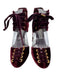 Jimmy Choo Shoe Size 37.5 Burgundy Velvet Kitten Heel Gold Hardware Heels Burgundy / 37.5