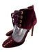Jimmy Choo Shoe Size 37.5 Burgundy Velvet Kitten Heel Gold Hardware Heels Burgundy / 37.5