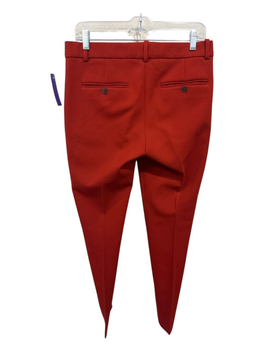 Theory Size 4 Orange Wool Blend Zip Fly Mid Rise Slim Ankle Trouser Pants Orange / 4