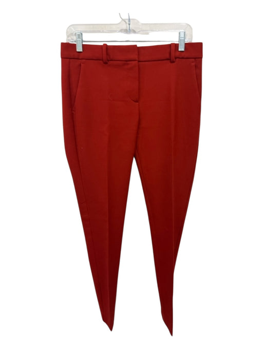 Theory Size 4 Orange Wool Blend Zip Fly Mid Rise Slim Ankle Trouser Pants Orange / 4
