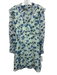 Diane Von Furstenberg Size 0 Sage Green & Blue Silk Long Sleeve Mock Neck Dress Sage Green & Blue / 0