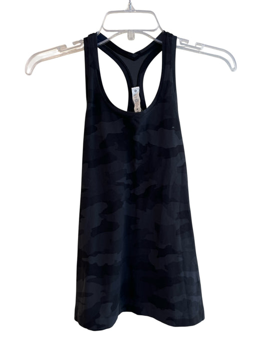 Lululemon Size 2 Black Nylon Sleeveless Camoflage Round Neck razorback Top Black / 2