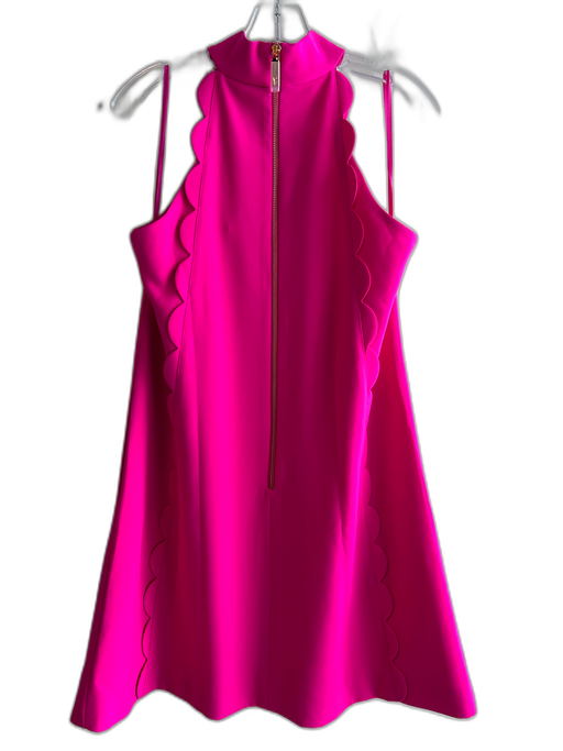Ted Baker Size 3 Hot pink Polyester Sleeveless High Neck Back Zip Dress Hot pink / 3