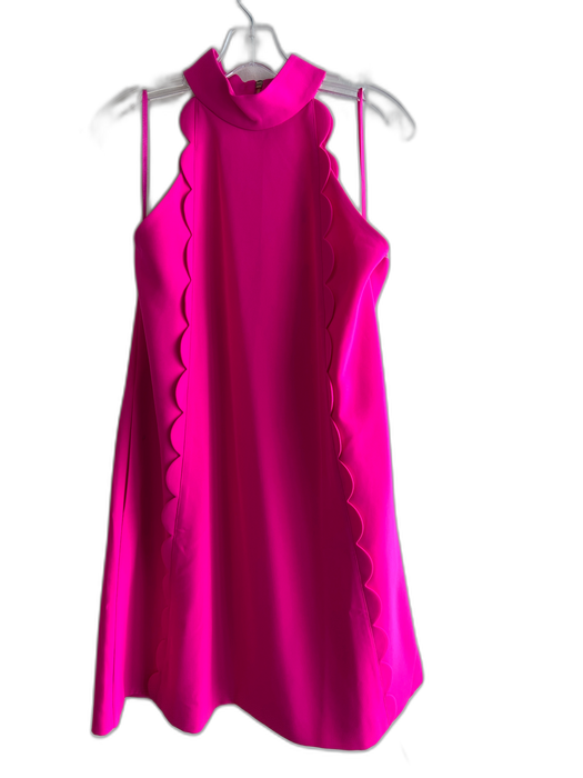 Ted Baker Size 3 Hot pink Polyester Sleeveless High Neck Back Zip Dress Hot pink / 3