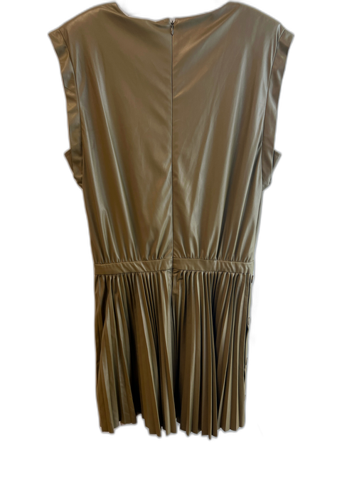 Ramy Brook Size 10 Army Green Polyester Blend V Neck Back Zip Sleeveless Dress Army Green / 10