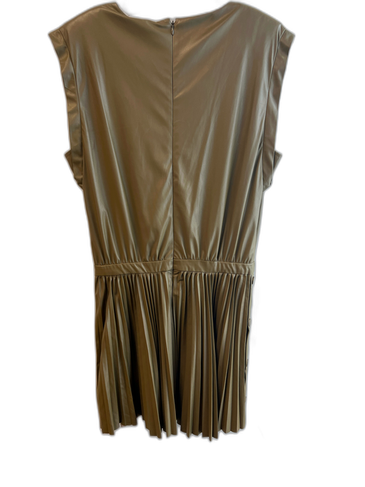Ramy Brook Size 10 Army Green Polyester Blend V Neck Back Zip Sleeveless Dress Army Green / 10