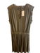 Ramy Brook Size 10 Army Green Polyester Blend V Neck Back Zip Sleeveless Dress Army Green / 10
