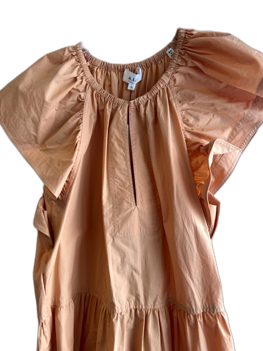 A.L.C. Size 12 Pumpkin Cotton round split neck Sleeveless Tiered Dress Pumpkin / 12