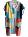 Marie Oliver Size 1 Multi Silk Lined Broken Lines Round split neck Dress Multi / 1