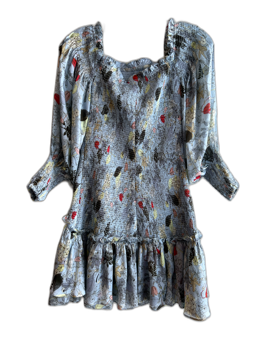 Alexis Size Large Blue & Multi No Fabric Tag Long Sleeve Stretch bodice Dress Blue & Multi / Large