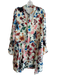 Alice & Olivia Size Large Multi Viscose Lined V Neck Tie At Neck Dress Multi / Large