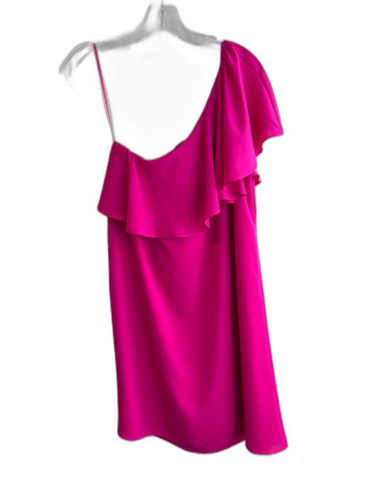 Amanda Uprichard Size Small Hot pink Polyester One Shoulder Side Zip Dress Hot pink / Small
