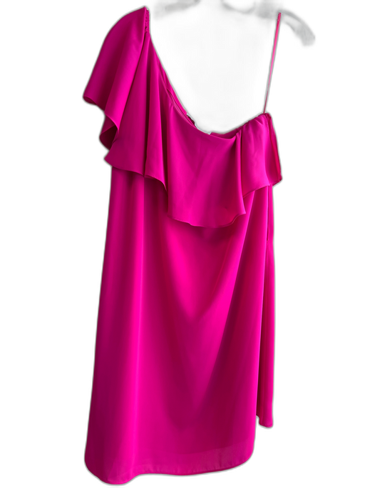 Amanda Uprichard Size Small Hot pink Polyester One Shoulder Side Zip Dress Hot pink / Small