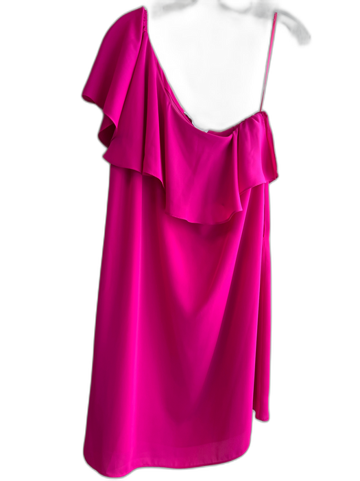 Amanda Uprichard Size Small Hot pink Polyester One Shoulder Side Zip Dress Hot pink / Small