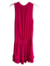 Ramy Brook Size Large Dark Pink Polyester Sleeveless V Neck Ruffle Accent Dress Dark Pink / Large