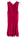Ramy Brook Size Large Dark Pink Polyester Sleeveless V Neck Ruffle Accent Dress Dark Pink / Large