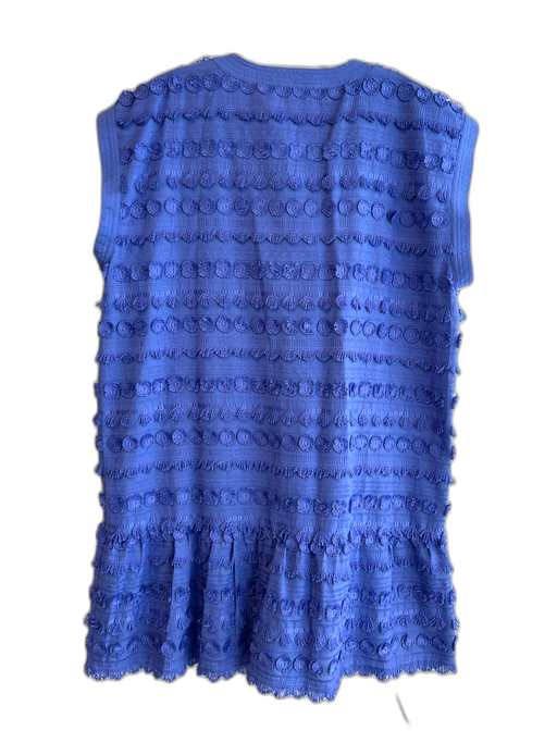 Marie Oliver Size Large Lapis Cotton Sleeveless Round Split Neck Dress Lapis / Large