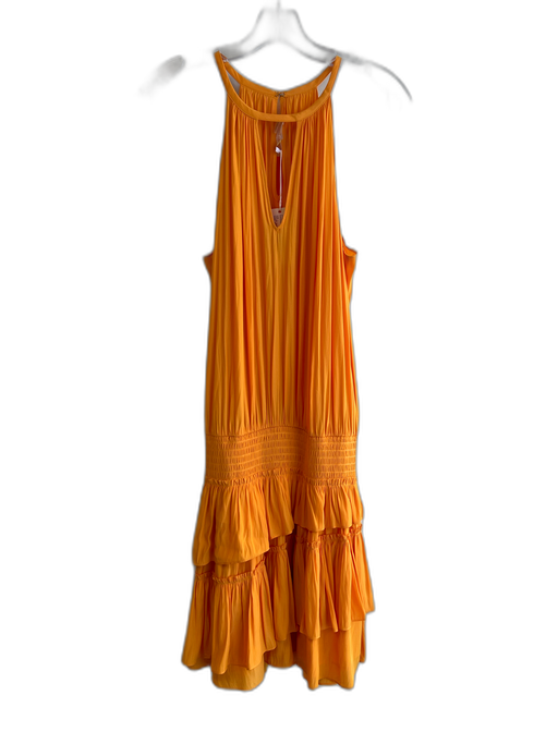 Ramy Brook Size Large Yellow Polyester Sleeveless Front & Back Cut Out Dress Yellow / Large