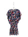 Misa Size XL Red, Blue & Multi Polyester Floral Half Button Stretch Waist Dress Red, Blue & Multi / XL