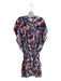 Misa Size XL Red, Blue & Multi Polyester Floral Half Button Stretch Waist Dress Red, Blue & Multi / XL