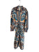 Farm Rio Size Large Blue, Orange & Brown Viscose Collared Button Down Dress Blue, Orange & Brown / Large