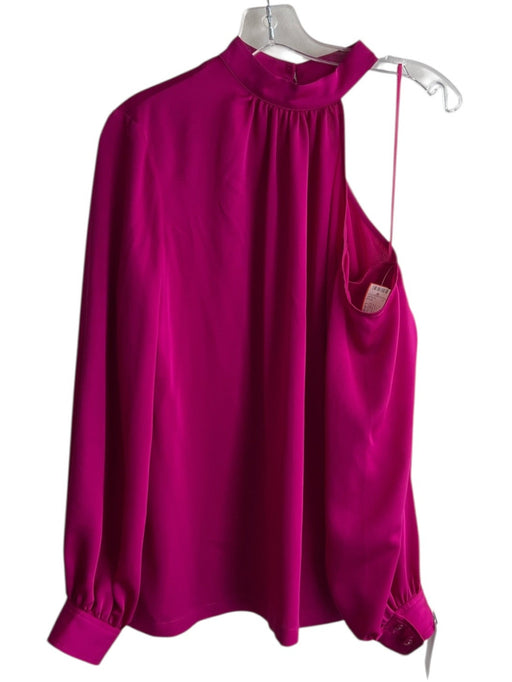 Trina Turk Size Large Raspberry Polyester Cold Shoulder Long Sleeve Top Raspberry / Large