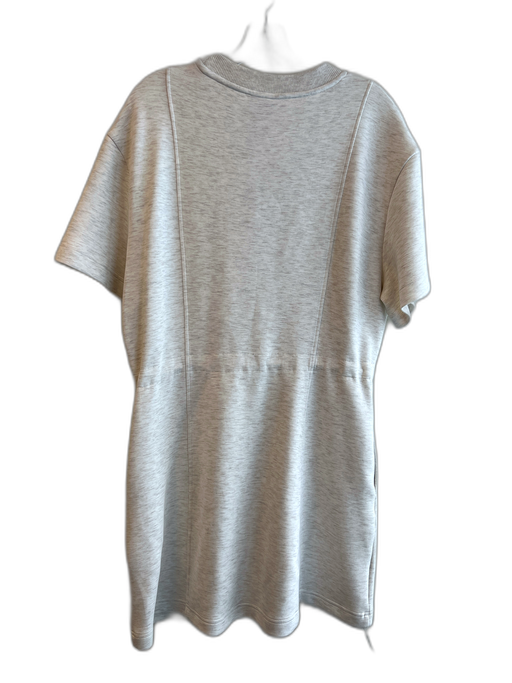 Varley Size Large Ivory Viscose Blend Heathered Short Sleeve Pull at Waist Dress Ivory / Large