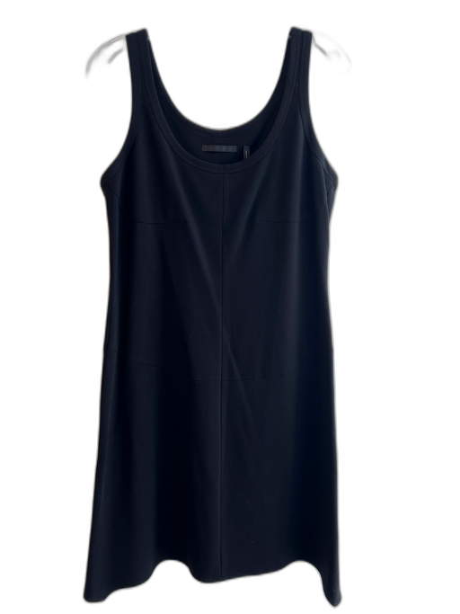 Helmut Lang Size Large Black Viscose Scoop Neck Sleeveless Seam Detail Dress Black / Large