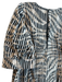 Marie Oliver Size Large Black, Tan & White Cotton All Over Print Back Zip Dress Black, Tan & White / Large
