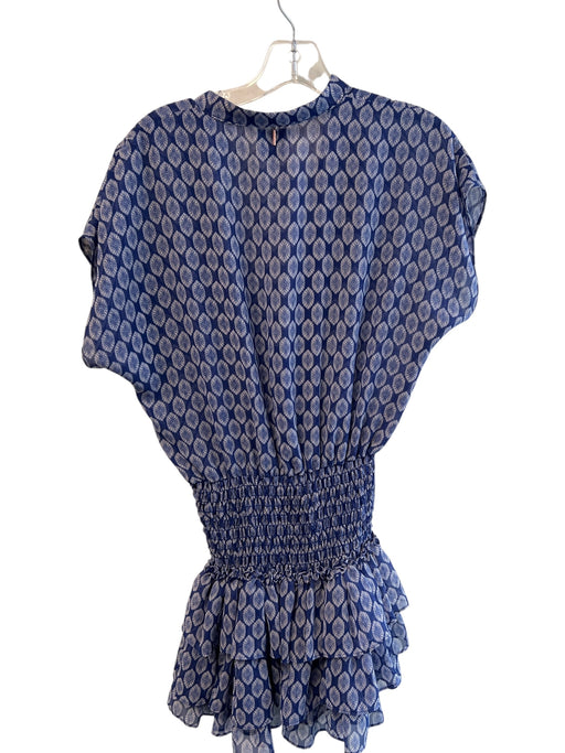Misa Size XS Blue Polyester Short Sleeve Floral Print 3/4 Button Dress Blue / XS