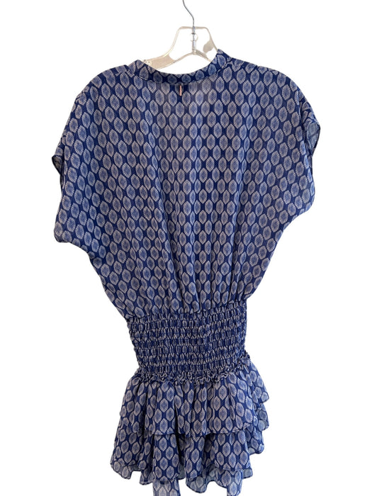 Misa Size XS Blue Polyester Short Sleeve Floral Print 3/4 Button Dress Blue / XS