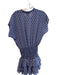 Misa Size XS Blue Polyester Short Sleeve Floral Print 3/4 Button Dress Blue / XS