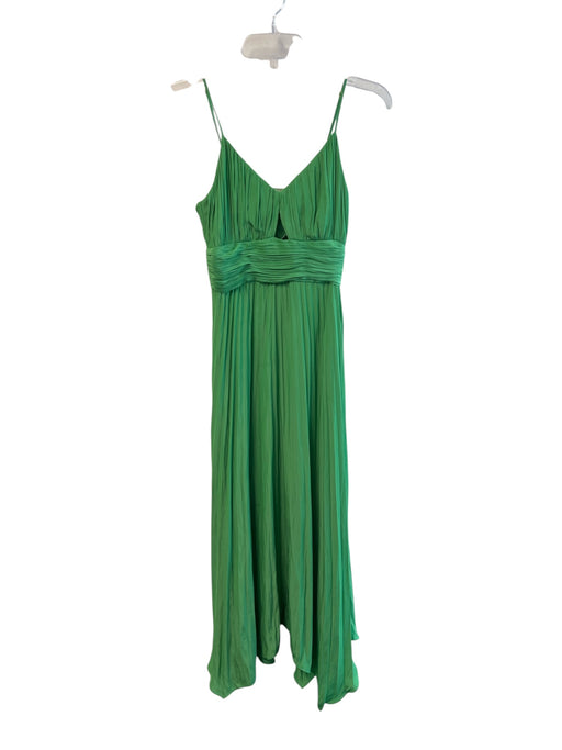 Ramy Brook Size 00 Green Polyester Spaghetti Strap solid color V Neck Dress Green / 00