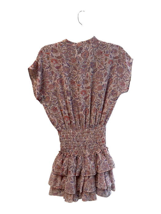 Misa Size XS Pink & Multi Polyester Short Sleeve Floral Print 3/4 Button Dress Pink & Multi / XS