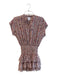 Misa Size XS Pink & Multi Polyester Short Sleeve Floral Print 3/4 Button Dress Pink & Multi / XS