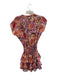 Misa Size XXS Orange pink Multi Polyester Short Sleeve Floral Print Dress Orange pink Multi / XXS