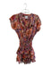 Misa Size XXS Orange pink Multi Polyester Short Sleeve Floral Print Dress Orange pink Multi / XXS