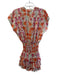 Misa Size XS Orange & Multi Polyester Short Sleeve Floral Print Drop Waist Dress Orange & Multi / XS