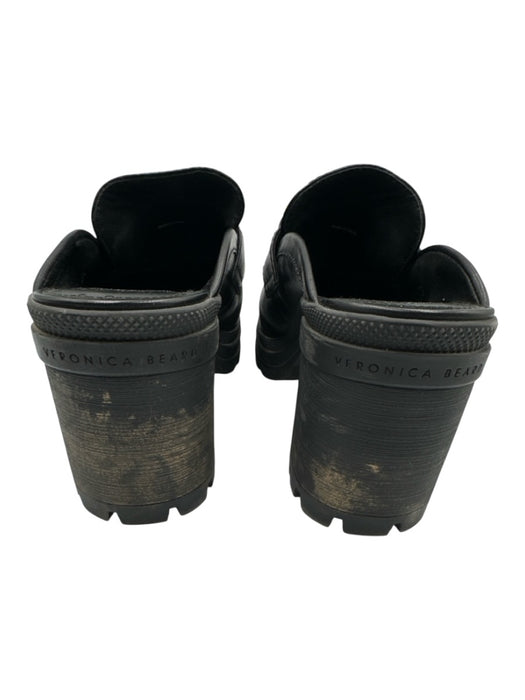 Veronica Beard Shoe Size 9 Black Leather Upper Gold Tone Details Horsebit Mules Black / 9