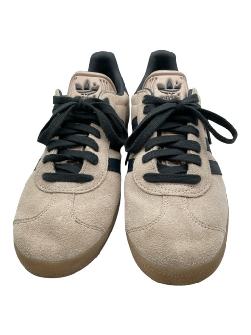 Adidas Shoe Size 8 Beige & Black Leather Upper Stripe Lace Up Low Top Sneakers Beige & Black / 8
