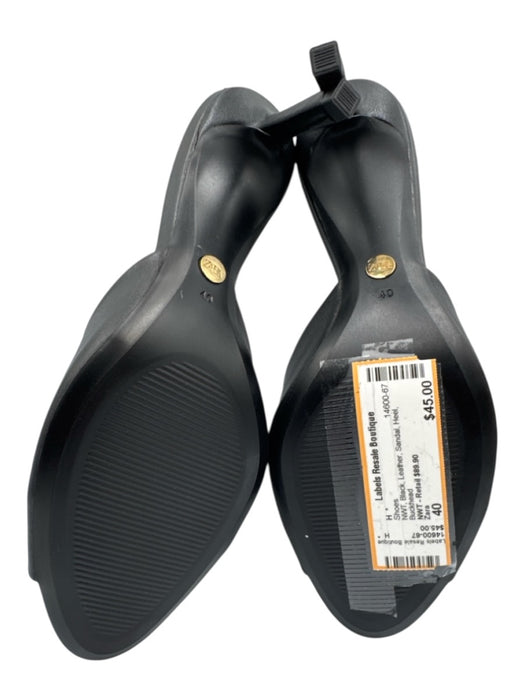 Zara Shoe Size 40 Black Leather Sandal Heel Shoes Black / 40