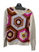 Autumn Cashmere Size M Beige & Multi Cashmere Crochet Quilted Rib Knit Sweater Beige & Multi / M