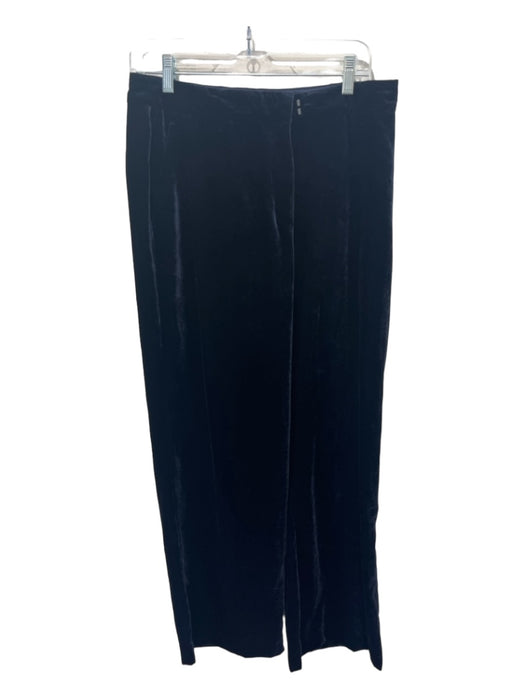 Lafayette 148 Size 6 Navy Viscose Blend Velvet hook & zip Wide Leg Crop Pants Navy / 6